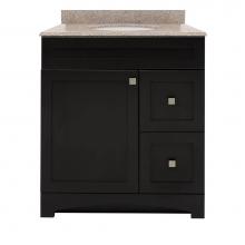 Foremost MXGVT2522-SWR - Monterrey 25'' Cool Grey Vanity with Silver Crystal White Engineered Stone Top
