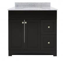 Foremost MXBVT3722-CWR - Monterrey 37'' Black Coffee Vanity with Carrara White Marble Top