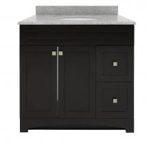 Foremost MXBVT3722-SWR - Monterrey 37'' Black Coffee Vanity with Silver Crystal White Engineered Stone Top