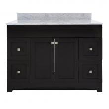 Foremost MXBVT4922-CWR - Monterrey 49'' Black Coffee Vanity with Carrara White Marble Top