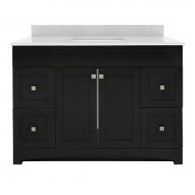 Foremost MXBVT4922-SWR - Monterrey 49'' Black Coffee Vanity with Silver Crystal White Engineered Stone Top
