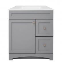 Foremost MXGVT3122-F8W - Monterrey 31'' Cool Grey Vanity with White Fine Fire Clay Top
