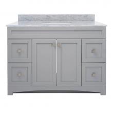 Foremost MXGVT4922-CWR - Monterrey 49'' Cool Grey Vanity with Carrara White Marble Top