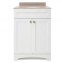 Foremost MXWVT2522-MB - Monterrey 25'' Flat White Vanity with Mohave Beige Granite Top