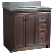 Foremost SHEA3621DR - Shawna 36 inch tobacco bath vanity with right side