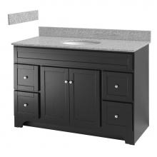 Foremost WREAT4821D-8M - Worthington 48 inch espresso bathroom vanity with meteorite gray granite top and white vitreous