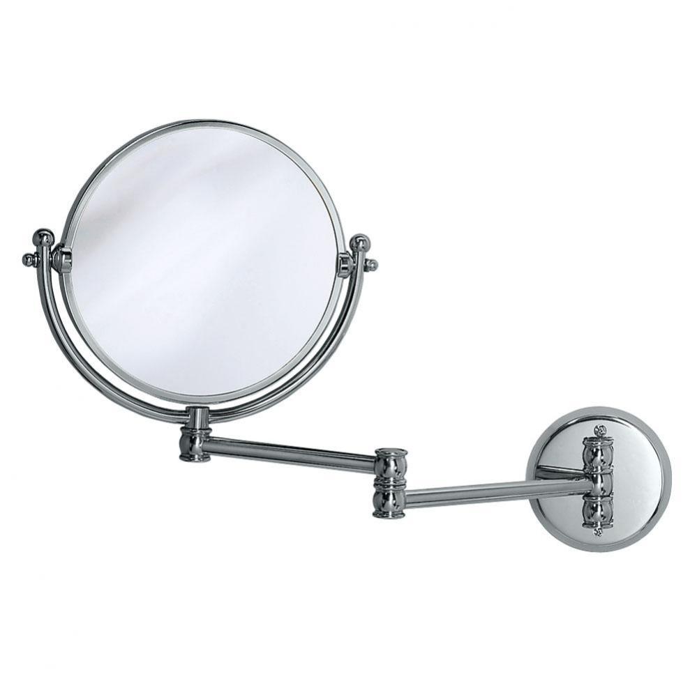 Swing Arm Wall Mirror, 7.5'' Dia., Chrome