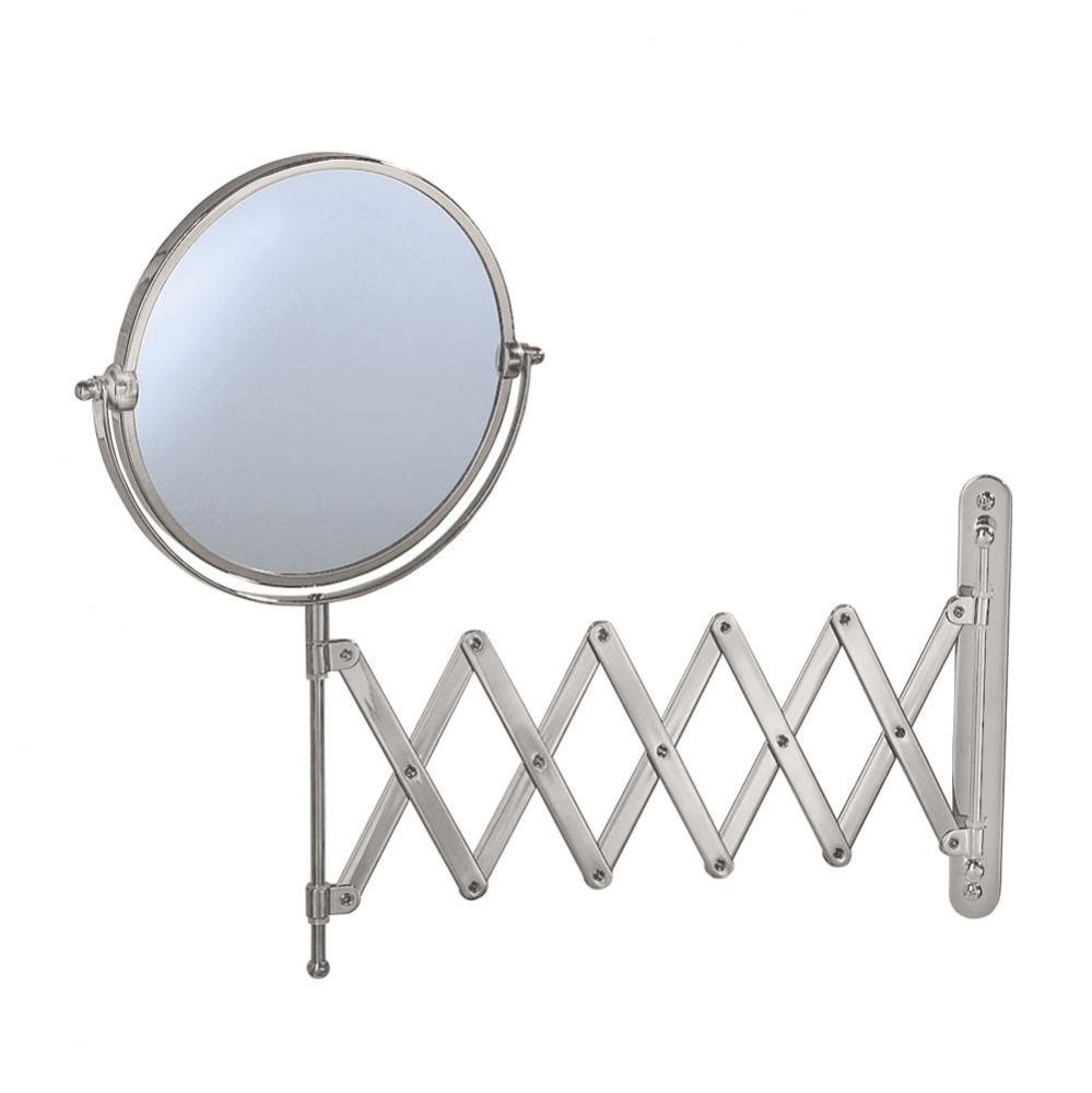 Accordion Mirror 7.5'' dia Satin Nickel