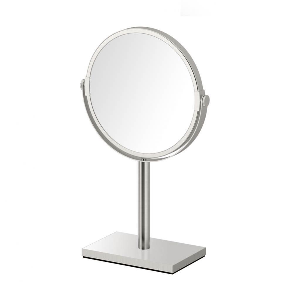 Countertop 12.5''H Rectangle Base Mirror, Satin Nickel