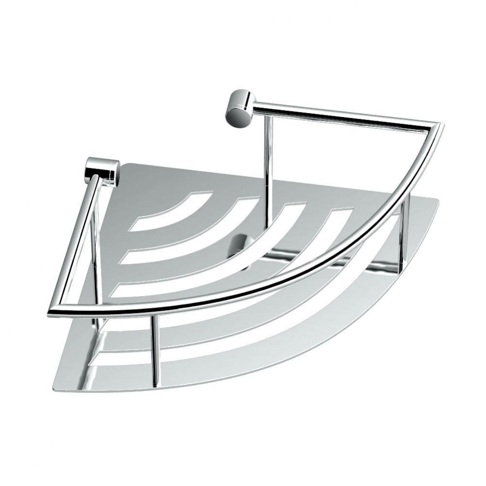 CORNER TRAY SHELF,11 In. W,CHROME