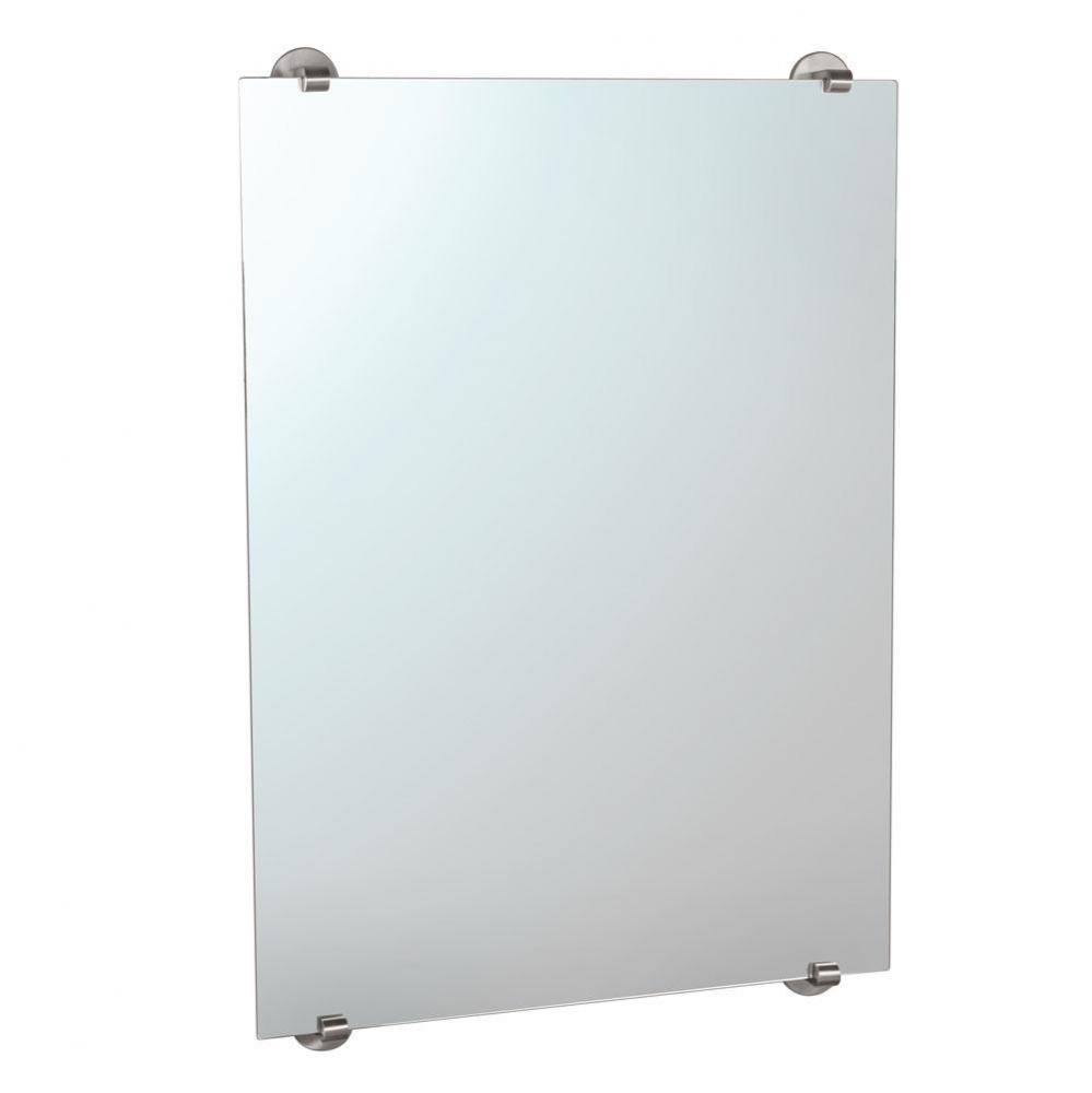 Zone Minimalist 32'' H Frameless Rectangle Mirror, Satin Nickel