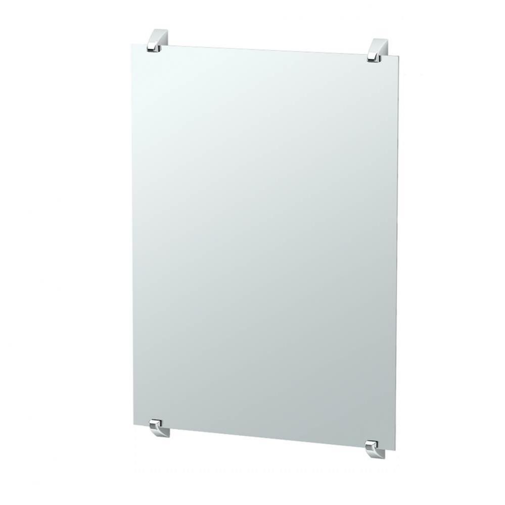 Quantra 30'' H Minimalist Frameless Rectangle Mirror, Chrome