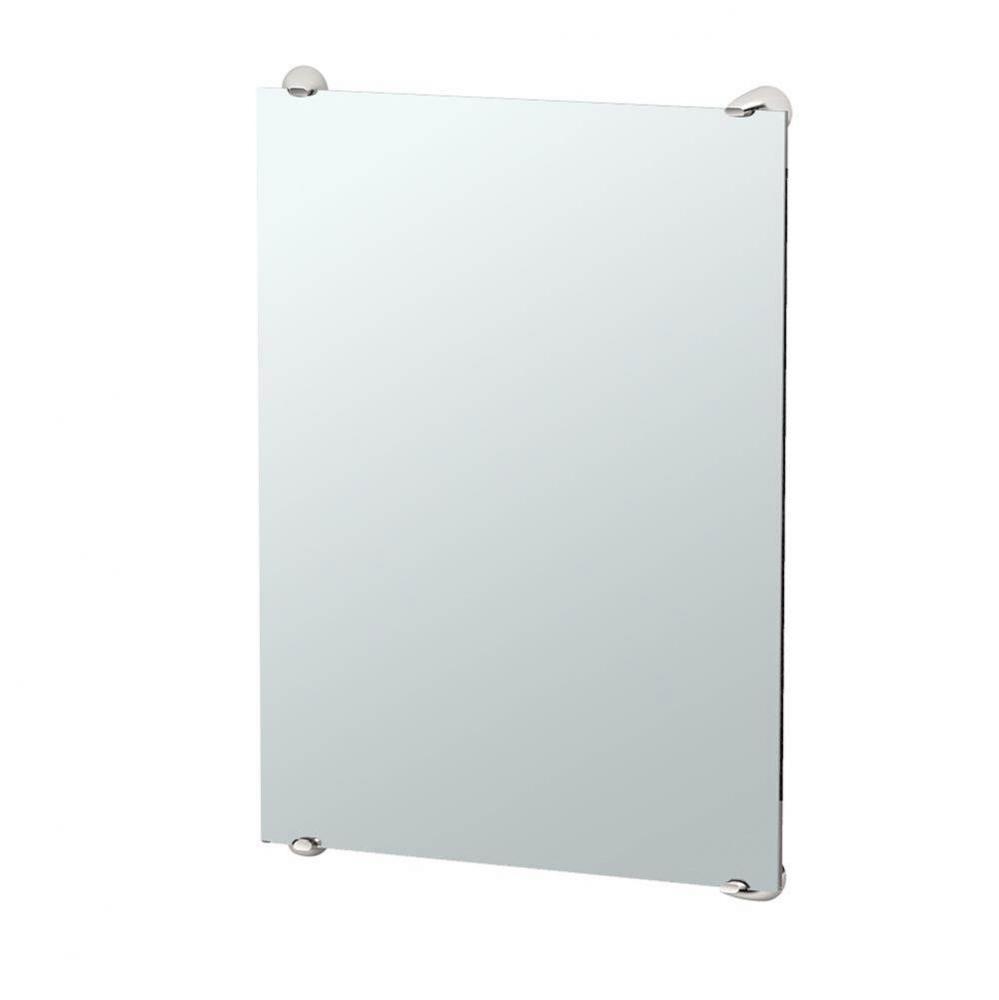 Brie 30'' H Minimalist Frameless Rectangle Mirror, Satin Nickel