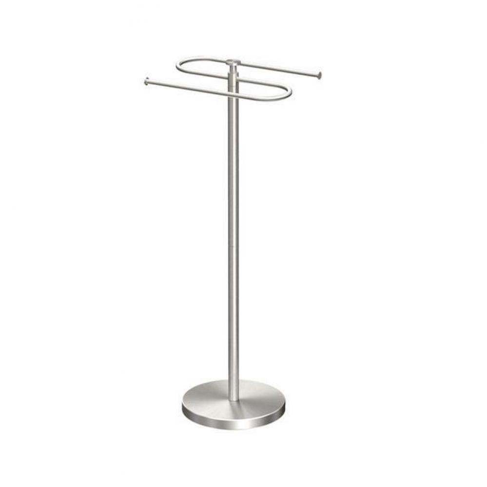 Standing ''S'' Towel Holder 35'' H, Satin Nickel