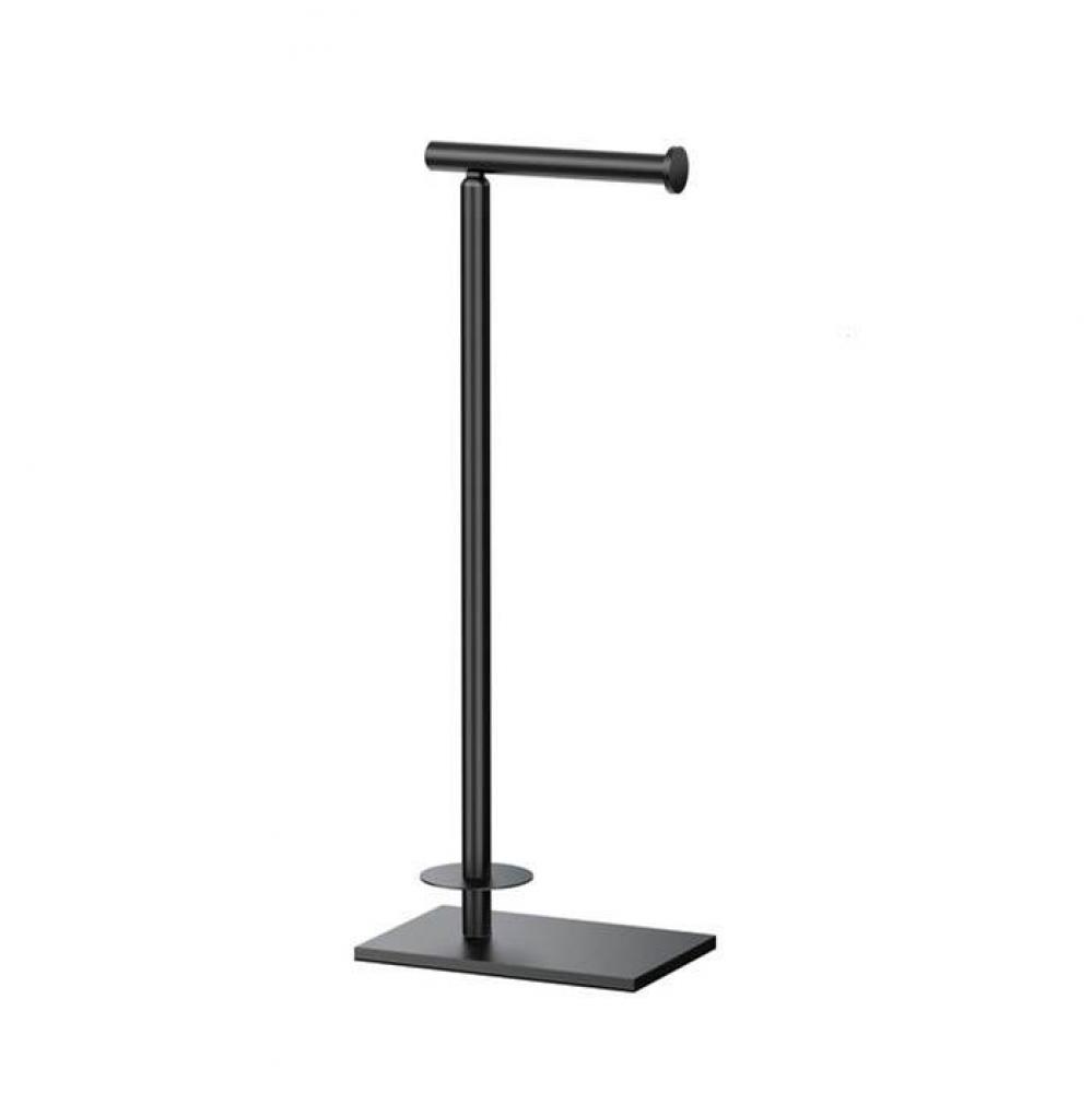 Latitude II 21.13'' H Standing Toilet Paper Holder w/ Storage, Matte Black