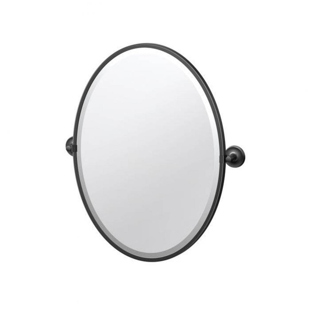 Designer II 27.5''H Framed Oval Mirror Matte Black