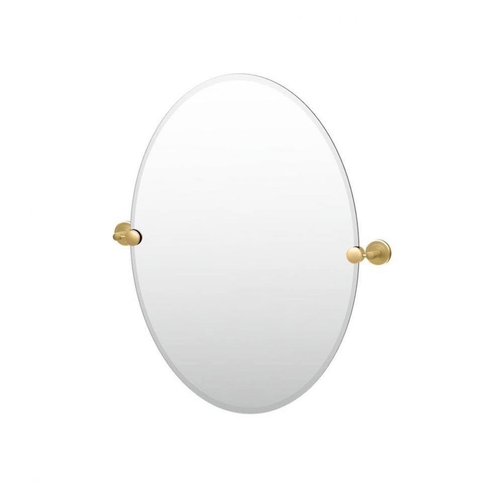 Latitude II 26.5''H Oval Mirror Brass