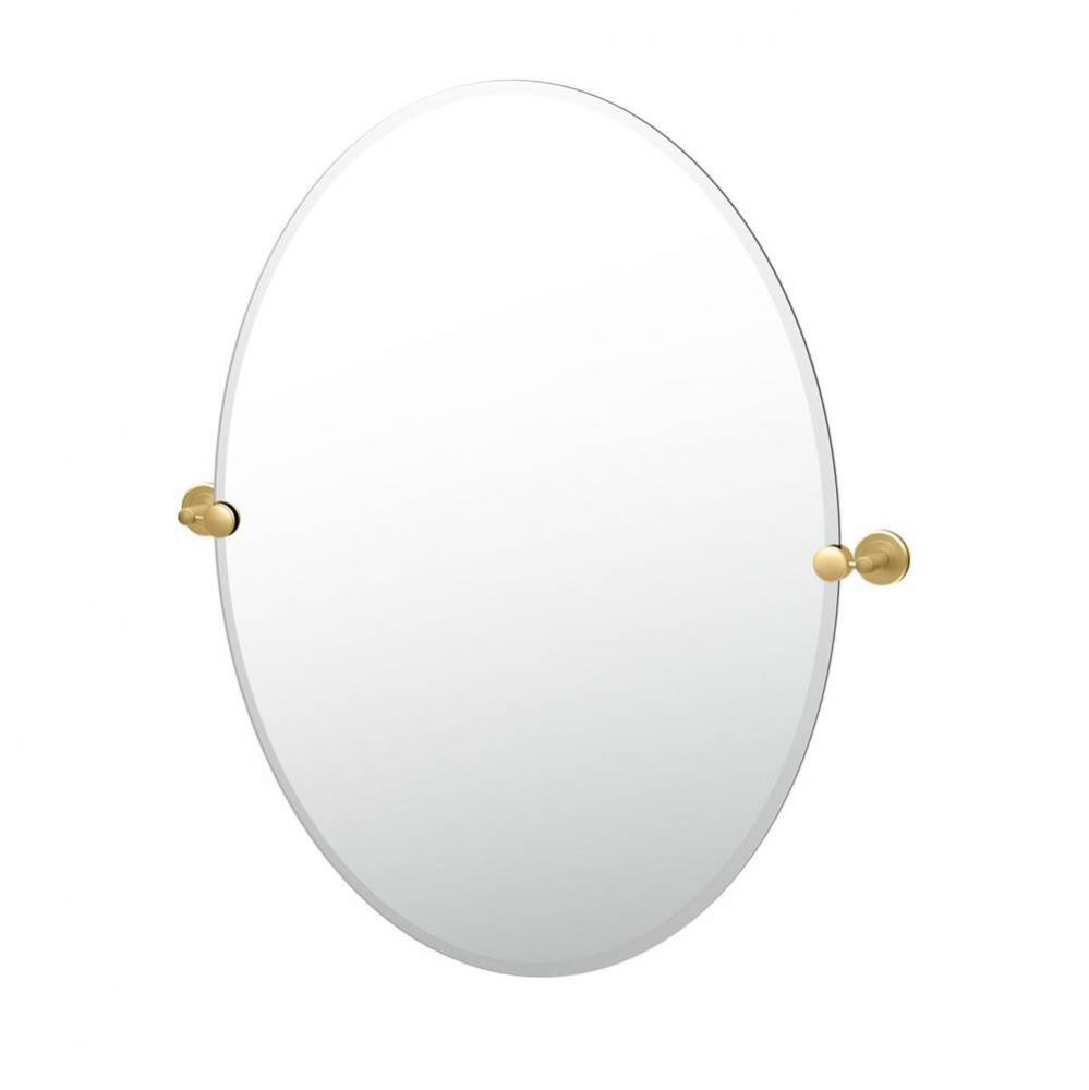 Latitude II 32''H Oval Mirror Brush Brass
