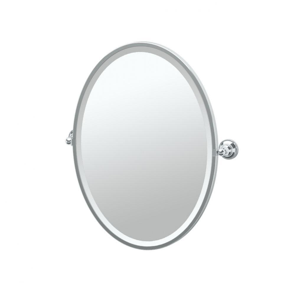 Tiara 27.5''H Framed Oval Mirror Chrome