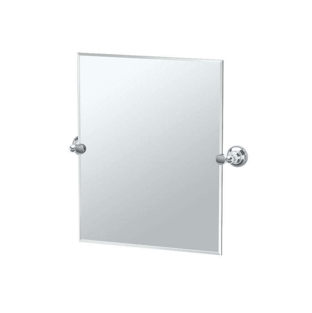 Tiara 24''H Frameless Rectangular Mirror, Chrome