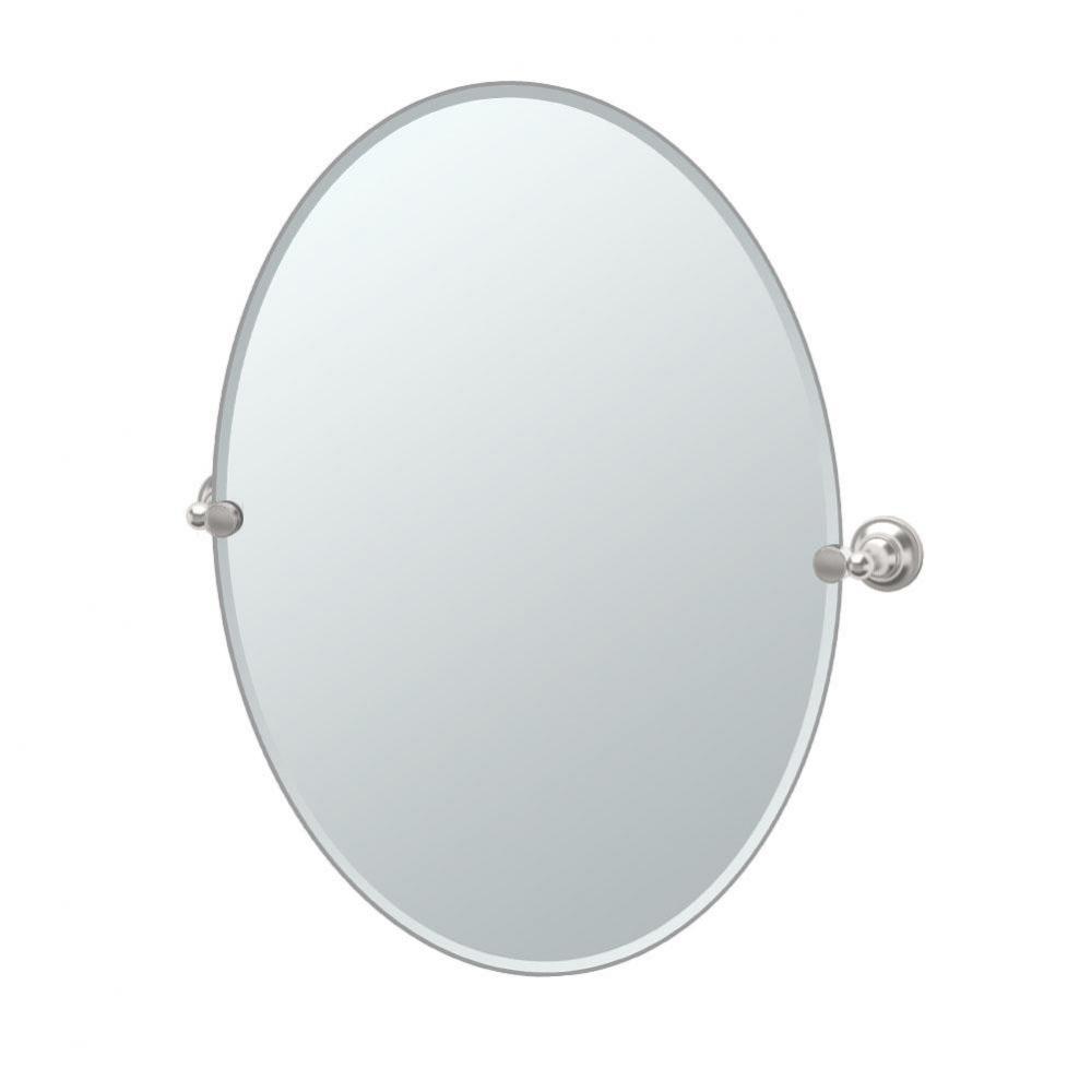 Tiara 32''H Oval Mirror Satin Nickel