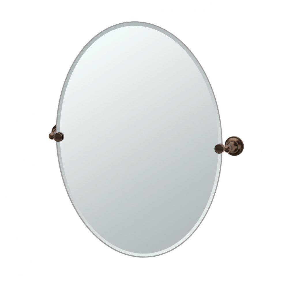 Tiara 32''H Frameless Oval Mirror Bronze