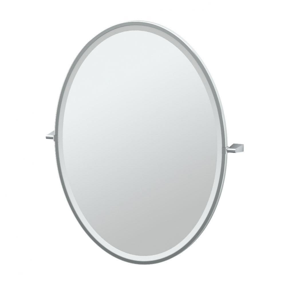 Bleu 33''H Framed Oval Mirror Chrome