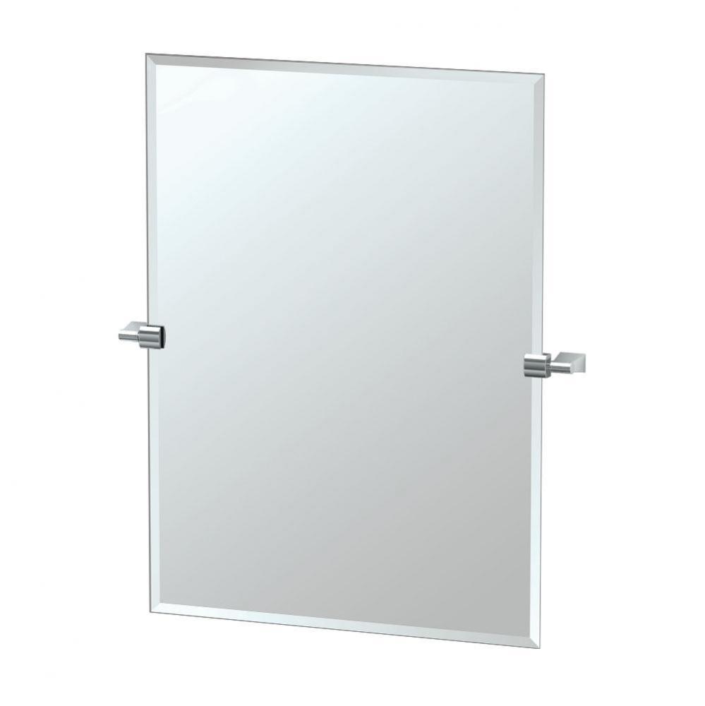 Bleu 31.5''H Frameless Rectangle Mirror, Chrome