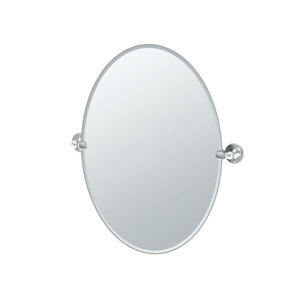 Cafe 26.5''H Frameless Oval Mirror Chrome