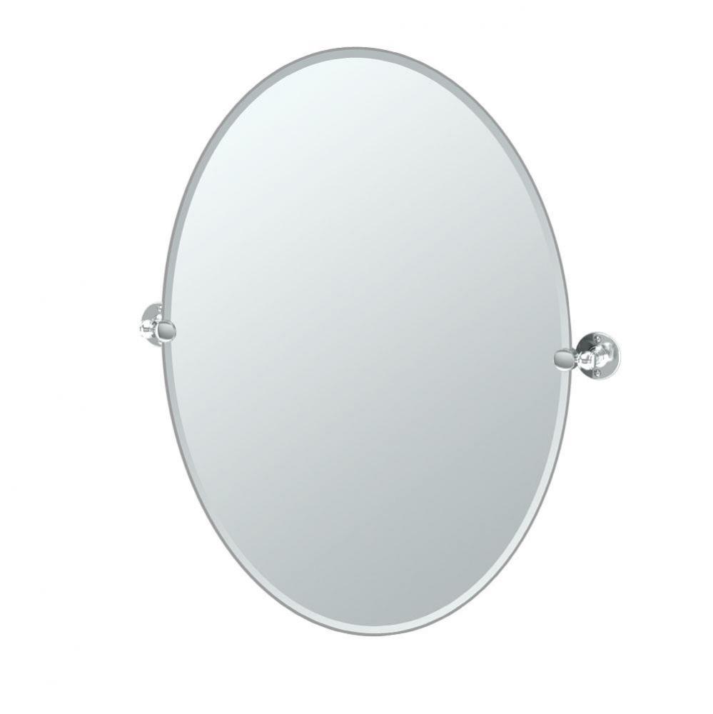 Cafe 32''H Frameless Oval Mirror Chrome