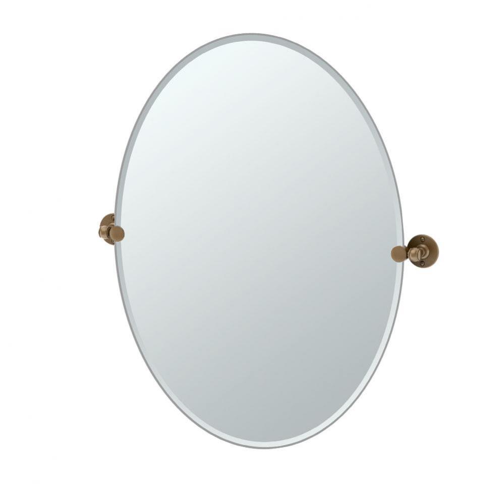 Cafe 32''H Frameless Oval Mirror Bronze