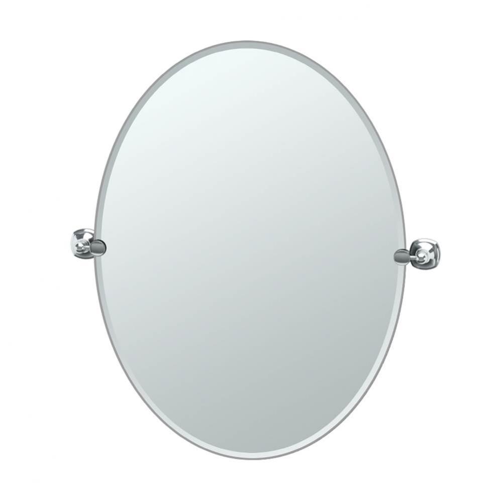 Lucerne 32'' H Frameless Oval Mirror, Chrome