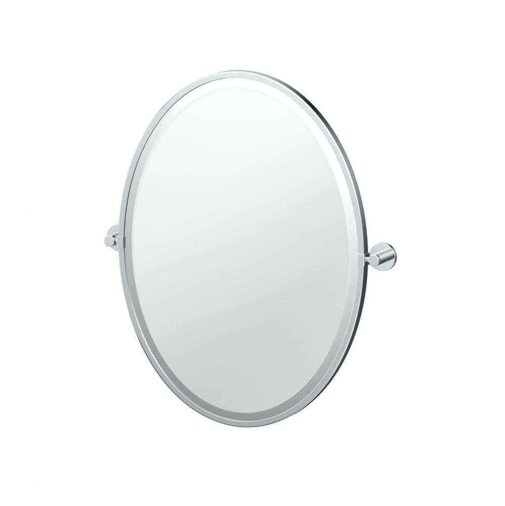 Reveal 27.5''H Framed Oval Mirror Chrome