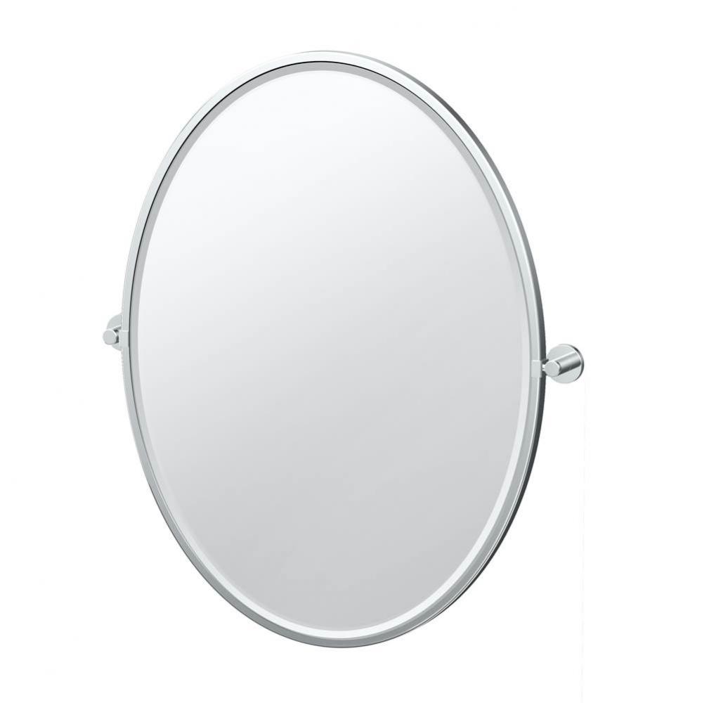 Reveal 33''H Framed Oval Mirror Chrome