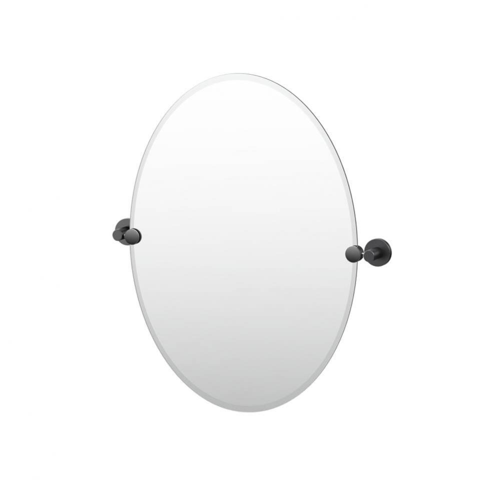 Reveal 26.5''H Oval Mirror Matte Black
