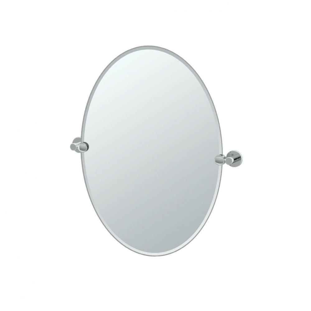 Channel 26.5''H Oval Mirror Chrome