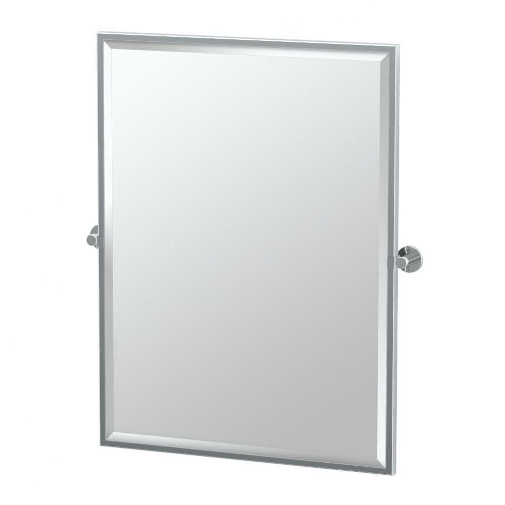 Channel 32.5''H Framed Rect Mirror Chrome