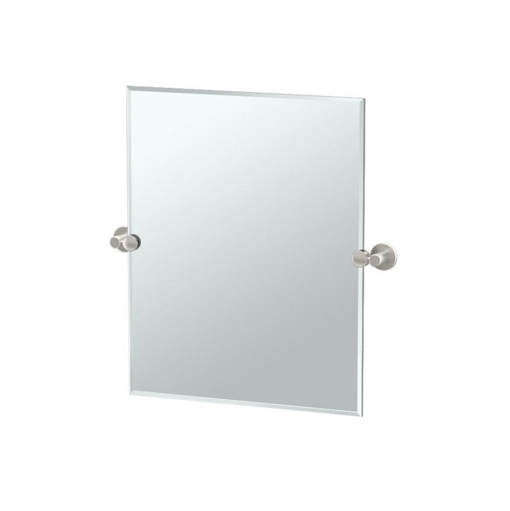 Channel 24''H Frameless Rectangle Mirror, Satin Nickel