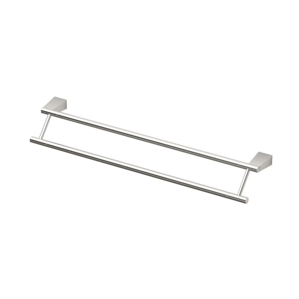 Bleu 24''L Double Towel Bar Satin Nickel