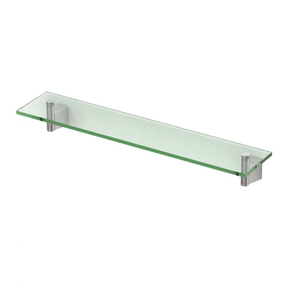 Bleu Glass Shelf Satin Nickel