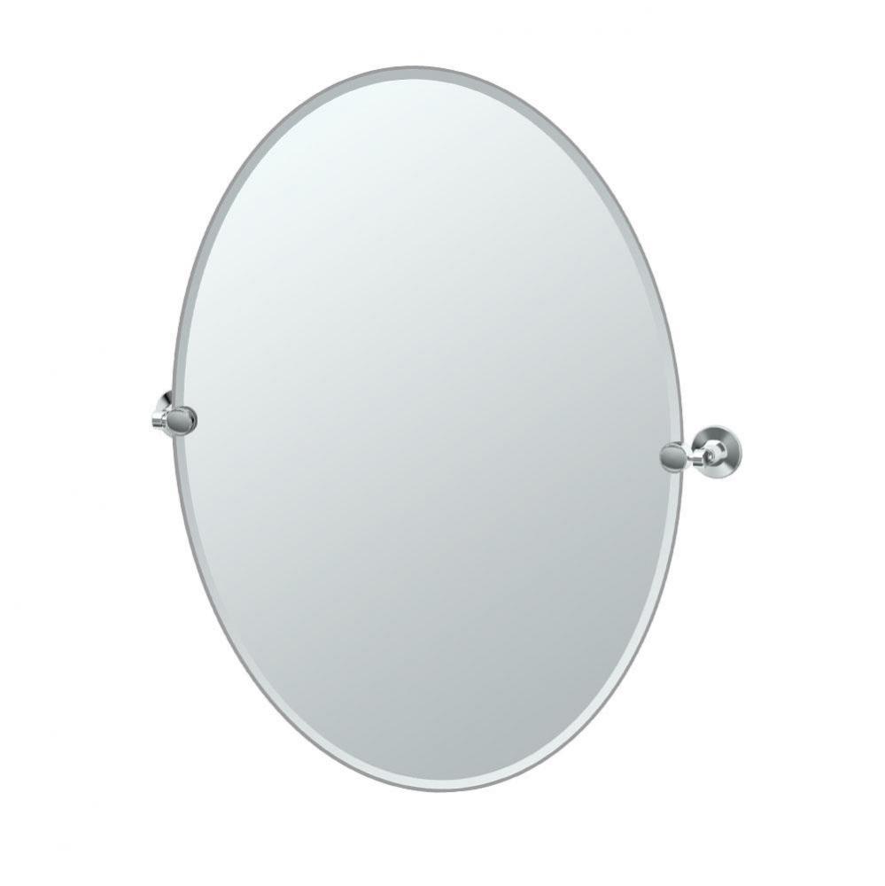 Max 32''H Frameless Oval Mirror Chrome