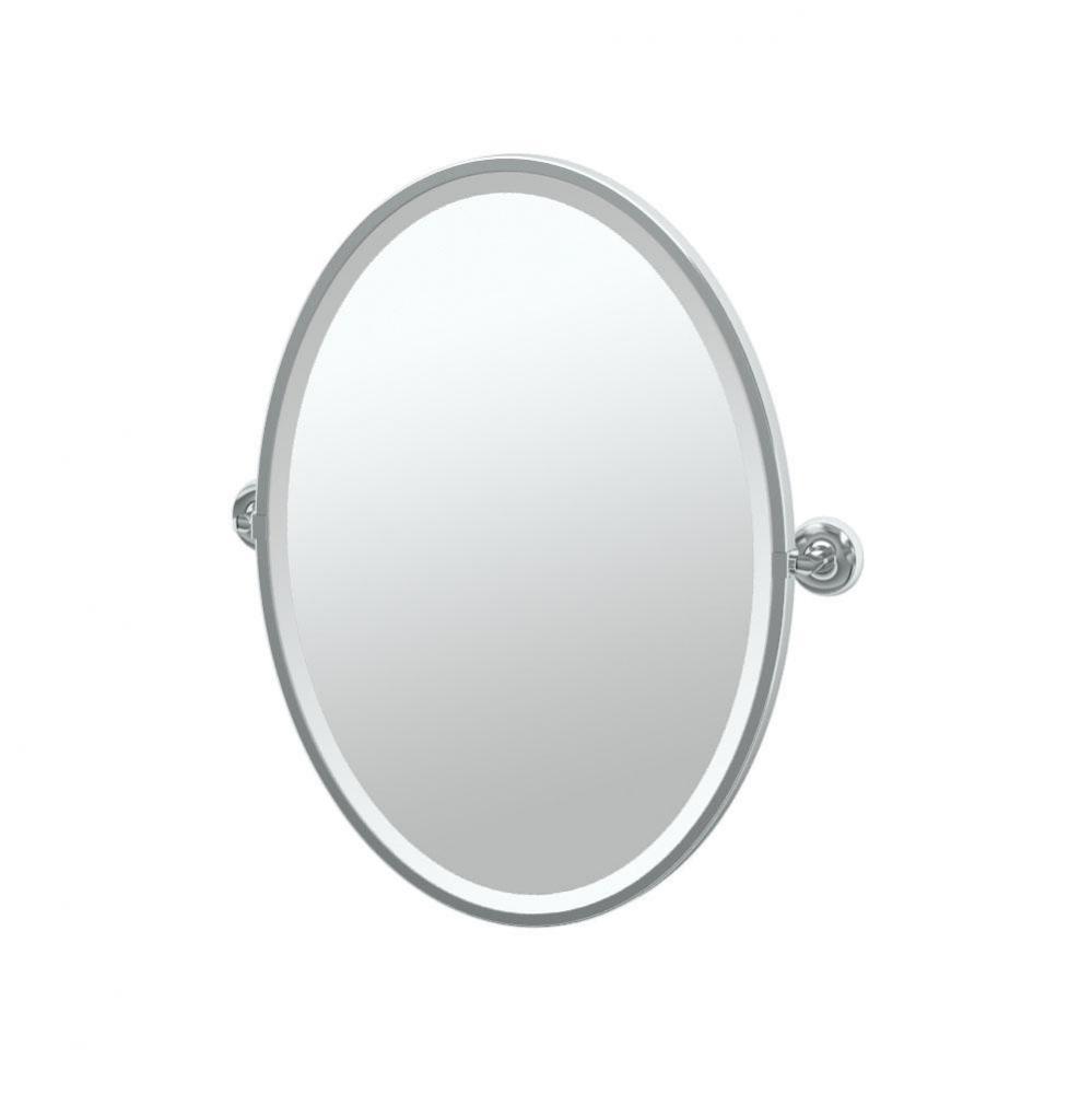 Designer II 27.5'' H Framed Oval Mirror, Chrome