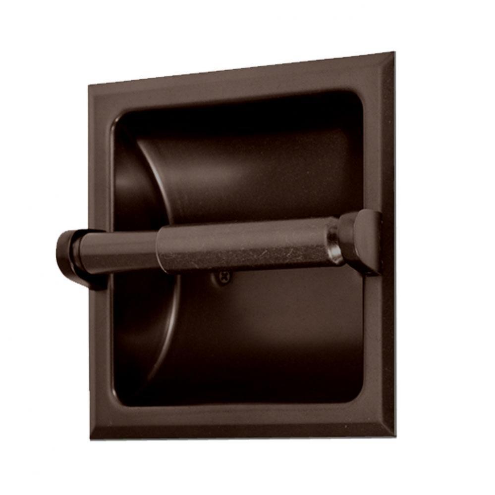 Recessed Toilet Paper Holder 6.25'' SQ, w/ Mounting Bracket, Bronze