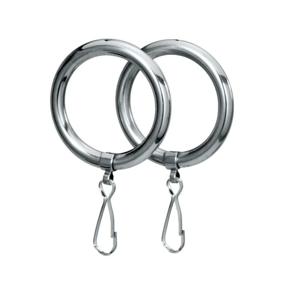 CURTAIN RING,PR,1 1/2 In. D,CHROME