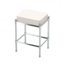 Gatco 1356 - Rectangle White Leather Vanity Stool CH
