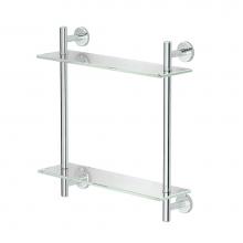 Gatco 1392C - 2-Tier Glass Shelf, 17''X18''X5'', Chrome