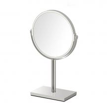 Gatco 1442SN - Countertop 12.5''H Rectangle Base Mirror, Satin Nickel