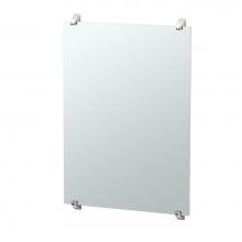 Gatco 1584 - Quantra 30'' H Minimalist Frameless Rectangle Mirror, Satin Nickel