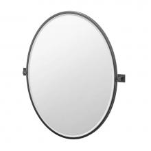 Gatco 4059XFLG - Elevate 33''H Framed Oval Mirror, Matte Black