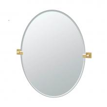 Gatco 4069LG - Elevate 32''H Oval Mirror Brushed Brass